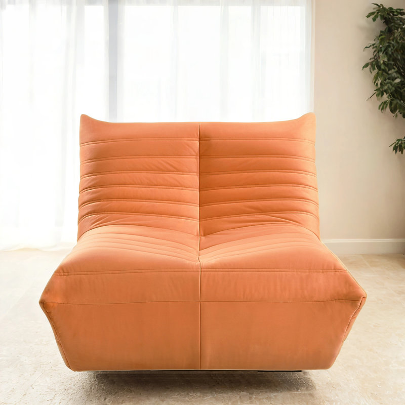 Fireside Chair Bean Bag Chair Lazy Floor Sofa Playing Bean Bag Chair Trule Leather Type Orange Polyester Blend